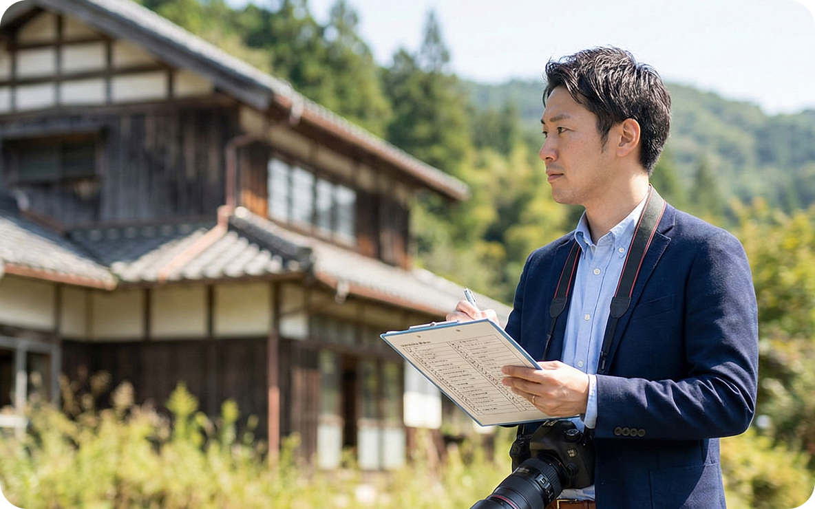 プロの目で古民家を守る様子